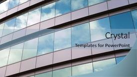  Presentation with windows - Cool new PPT layouts with business building windows and sky reflection backdrop and a light blue colored foreground