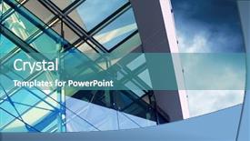 Presentation with buildings - PPT theme having business buildings architecture on sky background and a teal colored foreground
