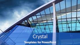  Presentation with buildings - Slides featuring business buildings architecture on sky background background and a teal colored foreground