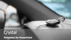  Presentation with jaguar xe car - Theme having business buy sell system - car key on dashboard background and a gray colored foreground