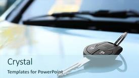  Presentation with key kiosk - Beautiful theme featuring business buy sell system - car key on hood outdoors backdrop and a  colored foreground