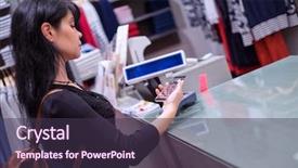  Presentation with nfc - Colorful presentation enhanced with business buy sell system - girl pays to shop using backdrop and a tawny brown colored foreground