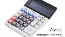  Presentation with business calculator - Presentation theme having business calculator isolated on white background background and a white colored foreground