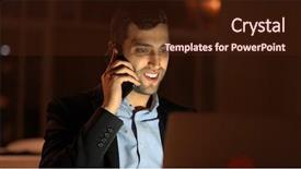  Presentation with nighttime - Slide deck with business call at nighttime background and a wine colored foreground