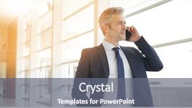  Presentation with business - Presentation design featuring business call in contemporary background and a gray colored foreground