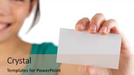  Presentation with smile focus - Beautiful slides featuring blank business card shallow backdrop and a coral colored foreground