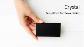  Presentation with black males business - Slides enhanced with business card in hand tamplate background and a white colored foreground