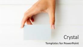  Presentation with business card - Presentation theme having business card in hand tamplate background and a white colored foreground