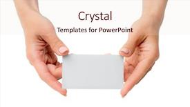  Presentation with business card - Audience pleasing presentation design consisting of business card in hands tamplate backdrop and a lemonade colored foreground