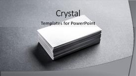  Presentation with business intelligence white robotic arm - Theme featuring business card on grey background background and a light gray colored foreground