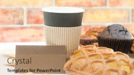  Presentation with business card - PPT theme having business-card-template-with-paper background and a coral colored foreground