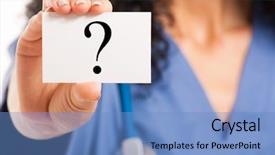  Presentation with business card - Audience pleasing PPT theme consisting of business card with a question backdrop and a teal colored foreground