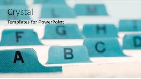  Presentation with business cards - Presentation theme enhanced with business-cards-indexed-and-organized background and a light blue colored foreground