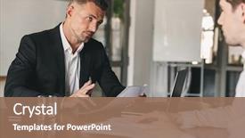  Presentation with negotiating - Cool new PPT theme with business career and placement concept backdrop and a coral colored foreground