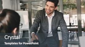  Presentation with young business man - Audience pleasing theme consisting of business career and placement concept backdrop and a dark gray colored foreground