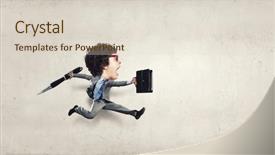  Presentation with head - PPT layouts having funny picture of running man background and a lemonade colored foreground