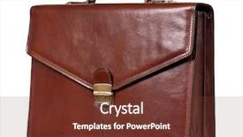  Presentation with brown leather - PPT layouts consisting of business case - brown leather briefcase with brass background and a tawny brown colored foreground