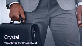  Presentation with surgical hand wash - Colorful slide deck enhanced with business case - close-up of businessman with briefcase backdrop and a navy blue colored foreground