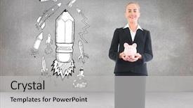  Presentation with business pink - Amazing PPT layouts having business case - composite image of blonde businesswoman backdrop and a light gray colored foreground