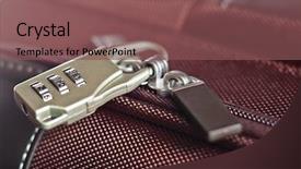  Presentation with padlock - Audience pleasing PPT theme consisting of business case - modern padlock closeup on brown backdrop and a violet colored foreground
