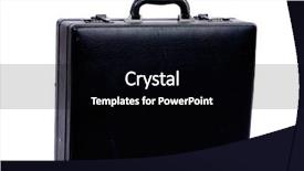  Presentation with floral border over white - Presentation theme featuring business case - photo of briefcase background and a black colored foreground