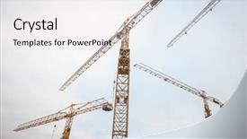  Presentation with smart building iot - PPT theme having business case property - building crane site background and a white colored foreground
