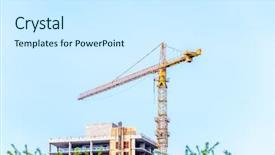  Presentation with high rise building - Theme with business case property - high-rise building under construction background and a white colored foreground