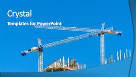  Presentation with high rise building - Amazing PPT layouts having business case property - high-rise building under construction backdrop and a gray colored foreground