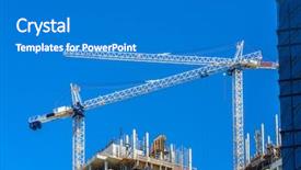  Presentation with high rise building - PPT theme enhanced with business case property - high-rise building under construction background and a gray colored foreground