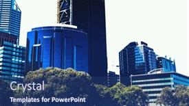  Presentation with media - Amazing slide deck having business-center-background-mixed-media backdrop and a ocean colored foreground