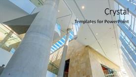  Presentation with abstract modern architecture - Cool new PPT theme with business center in vancouver canada backdrop and a light blue colored foreground