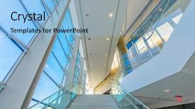  Presentation with abstract modern architecture - Audience pleasing presentation design consisting of business center in vancouver canada backdrop and a light blue colored foreground