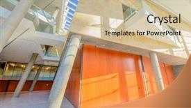  Presentation with abstract modern architecture - Presentation design having business center in vancouver canada background and a soft green colored foreground