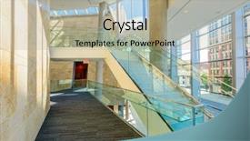  Presentation with abstract modern architecture - Presentation theme with business center in vancouver canada background and a mint green colored foreground