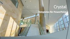  Presentation with abstract modern architecture - Colorful slide deck enhanced with business center in vancouver canada backdrop and a  colored foreground