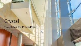  Presentation with abstract modern architecture - PPT theme with business center in vancouver canada background and a soft green colored foreground