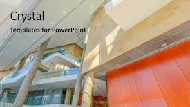  Presentation with abstract modern architecture - Colorful slide set enhanced with business center in vancouver canada backdrop and a soft green colored foreground