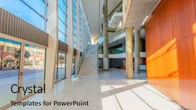  Presentation with abstract modern architecture - Presentation featuring business center in vancouver canada background and a soft green colored foreground