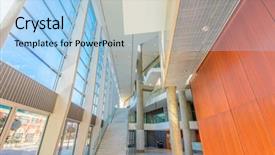  Presentation with abstract modern architecture - Amazing PPT theme having business center in vancouver canada backdrop and a light blue colored foreground