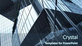  Presentation with london - Presentation theme consisting of business center of london close background and a ocean colored foreground