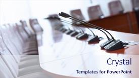  Presentation with microphones - Presentation consisting of business ceremony - conference the microphones background and a sky blue colored foreground