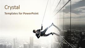  Presentation with challenge - Beautiful presentation design featuring business challenge - concept of competition with businessman backdrop and a cream colored foreground