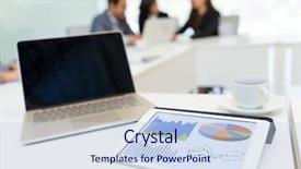  Presentation with abstract chart business - Presentation theme consisting of business chart showing on tablet background and a sky blue colored foreground