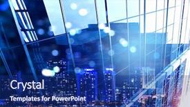  Presentation with consulting - Colorful presentation theme enhanced with business city - financial consulting concept backdrop and a navy blue colored foreground