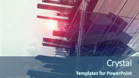  Presentation with city - PPT theme consisting of business city background mixed media background and a ocean colored foreground