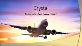  Presentation with sunrise - Cool new PPT theme with business class - airplane in the sky backdrop and a light blue colored foreground