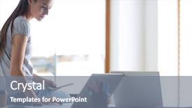  Presentation with student subscription - Audience pleasing presentation design consisting of business class - portrait of student girl working backdrop and a gray colored foreground