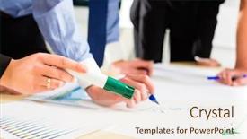  Presentation with professionals - Slides with business clothes when planning background and a cream colored foreground