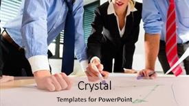  Presentation with team planning - Theme featuring business clothes when planning background and a coral colored foreground