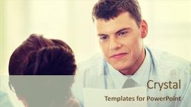  Presentation with business coaching - Slide set with business coaching concept young woman background and a  colored foreground